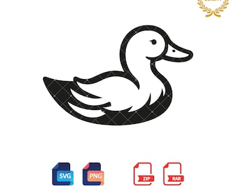 Cute Duck Clipart, Duck SVG and PNG Files (Digital Download)