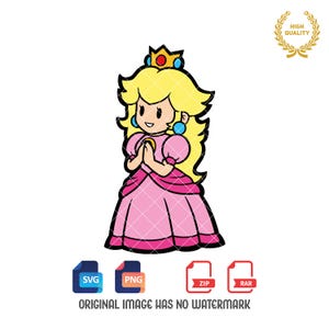Princess Peach Clipart: SVG and PNG Files (Digital Download)