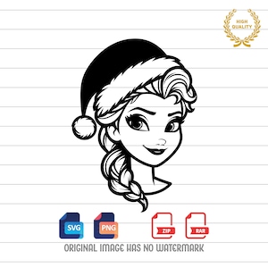 Elsa Svg Png, Christmas Svg, Frozen Svg, Elsa Silhouette, Frozen Clipart, Elsa Outline Svg, Princess Svg, Svg and Png files
