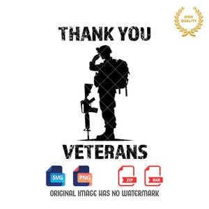Veterans Day SVG: Thank You Veteran Clipart (Digital Download)
