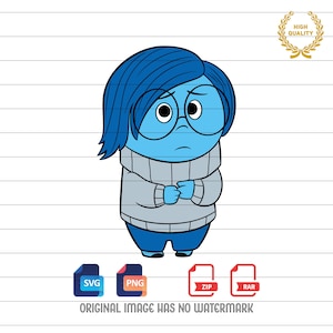 Inside Out Sadness Clipart: SVG & PNG Files (Digital Download)