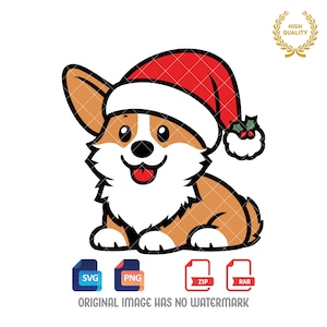 Corgi Christmas Clipart: Dog Lover SVG & PNG (Digital Download)