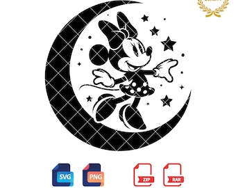 Minnie Mouse Silhouette: SVG, PNG Files (Digital Download)