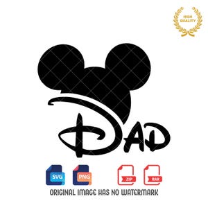 Mickey Mouse Dad SVG PNG: Father&#39;s Day Clipart (Digital Download)