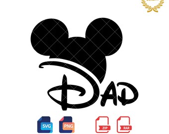 Mickey Mouse Dad SVG PNG: Father's Day Clipart (Digital Download)