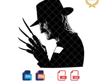 Freddy Krueger SVG: Horror Halloween Silhouette (Digital Download)
