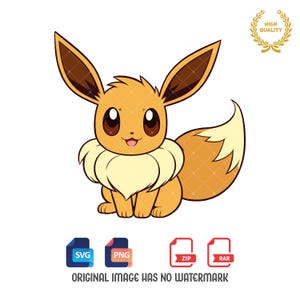 Eevee Svg, Pokemon Svg and Png, Pokemon Eevee Svg, Eevee Clipart, Pokemon Clipart, Digital Download