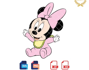 Clipart de Minnie Mouse bebé: archivos SVG y PNG (descarga digital)