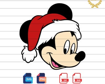 Mickey Christmas SVG, Merry Christmas, Mickey Mouse Head (Digital Download)