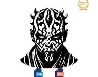 Darth Maul SVG: Star Wars Clipart (Digital Download)