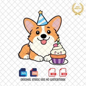 Corgis svg, Corgis Geburtstag Png, Hunde svg, alles Gute zum Geburtstag svg, Corgis Kunst-, svg- und Png-Dateien, digitaler Download