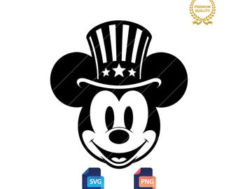 Mickey Mouse 4 juli SVG: Independence Day-silhouet (digitale download)