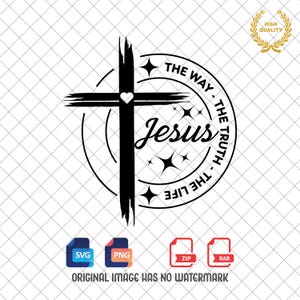 Jesus Cross SVG: Christian Bible Verse, Faith Design (Digital Download)