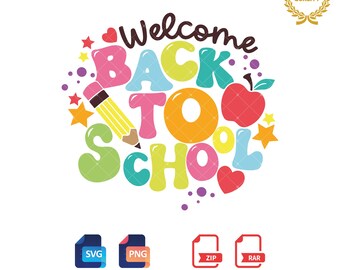 Back to School SVG PNG: Welcome Design (Digital Download)