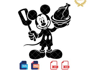 Mickey Mouse Thanksgiving SVG: Turkey Clipart (Digital Download)