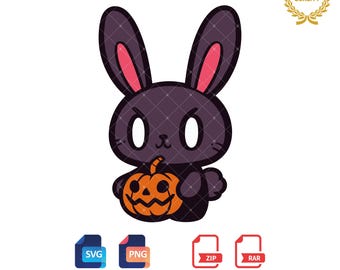 Scary Bunny Halloween SVG & PNG Files (Digital Download)