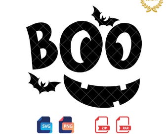 Boo Halloween SVG: Spooky Bat Clipart (Digital Download)