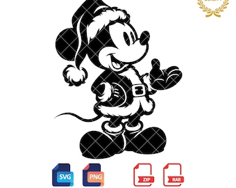 Mickey Mouse Christmas SVG: Holiday Silhouette (Digital Download)