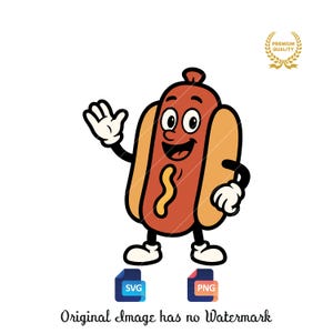 Hot Dog Svg and Png, National Hot Dog Day, Hot Dog Clipart, Funny Hot Dog, Svg and Png files, Digital Download