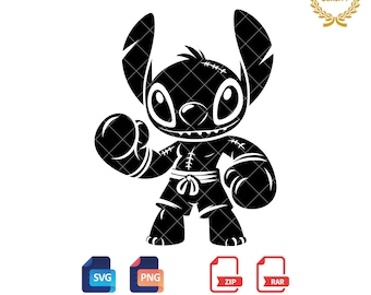 Stitch Boxing SVG: Boxer Silhouette Clipart (Digital Download)