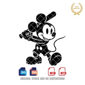 Mickey Mouse-themed baseball design featuring Mickey silhouettes and baseball clipart. Includes SVG and PNG files, perfect for crafting, t-shirts, and sports-themed decorations. Ideal for Disney fans creating fun, baseball-inspired projects.