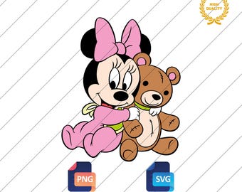 Clipart de Minnie Mouse bebé: archivos SVG y PNG (descarga digital)