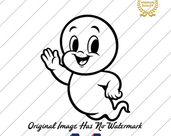 Cute Halloween Ghost Clipart, SVG, PNG Files (Digital Download)