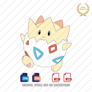 Pokemon Svg Png, Togepi Svg, Pokemon Clipart, Togepi Png, Svg and Png files, Digital Download