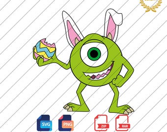 Monsters Inc Easter Bunny Mike SVG PNG Clipart (Digital Download)