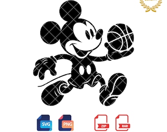 Micky Maus Basketball Silhouette: Sport SVG & PNG Dateien