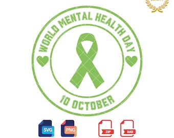 Mental Health Day SVG: Self Love Ribbon Design (Digital Download)