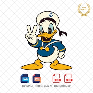 Donald Duck Svg, Duck Svg, Cartoon Svg, Svg and Png files, Digital Download