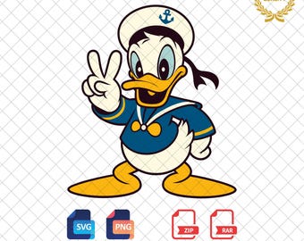 Donald Duck SVG: Cartoon Vector Graphics (Digital Download)