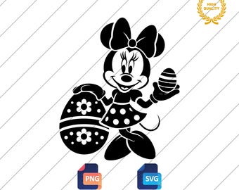 Minnie Mouse Easter Egg SVG PNG: Minnie Silhouette, Clipart (Digital Download)