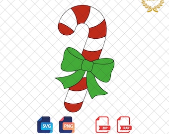 Christmas Candy Cane Clipart: SVG, PNG Files (Digital Download)