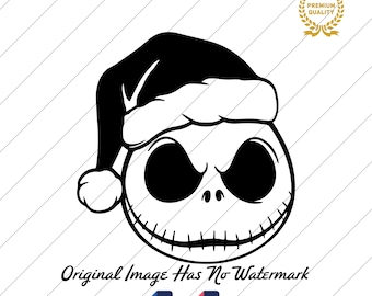 Christmas Jack Skellington SVG and PNG: Silhouette, Clipart, Digital Download