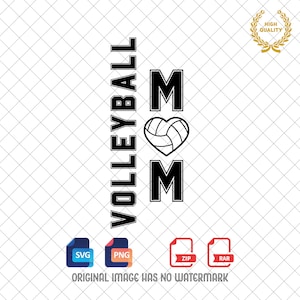 Volleyball Mom SVG PNG Clipart: Digital Download
