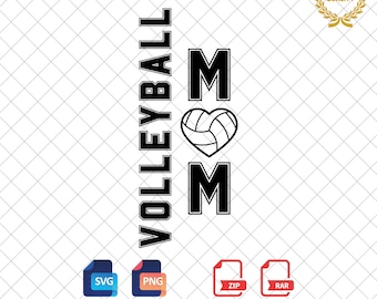 Volleyball Mom SVG PNG Clipart: Digital Download