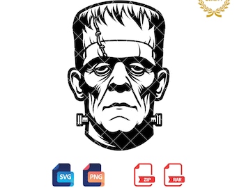 Frankenstein Monster SVG PNG: Halloween Silhouette (digitaler Download)