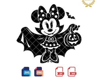 Minnie Mouse Halloween Clipart: Spooky Season SVG PNG (Digital Download)