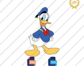 Donald Duck Clipart, SVG and PNG Files (Digital Download)