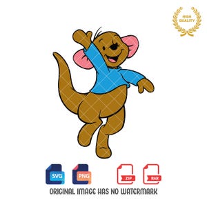 Roo Svg, Roo Png, Roo Clipart, Kangaroo Svg, Cartoon Svg, Svg and Png files, Digital Download