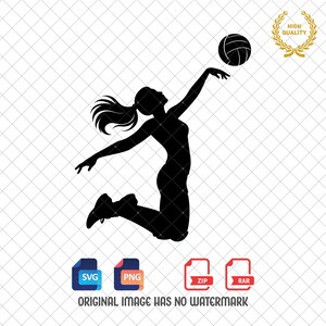 Volleyball Girl Silhouette SVG PNG: Volleyball Mom Design (Digital Download)