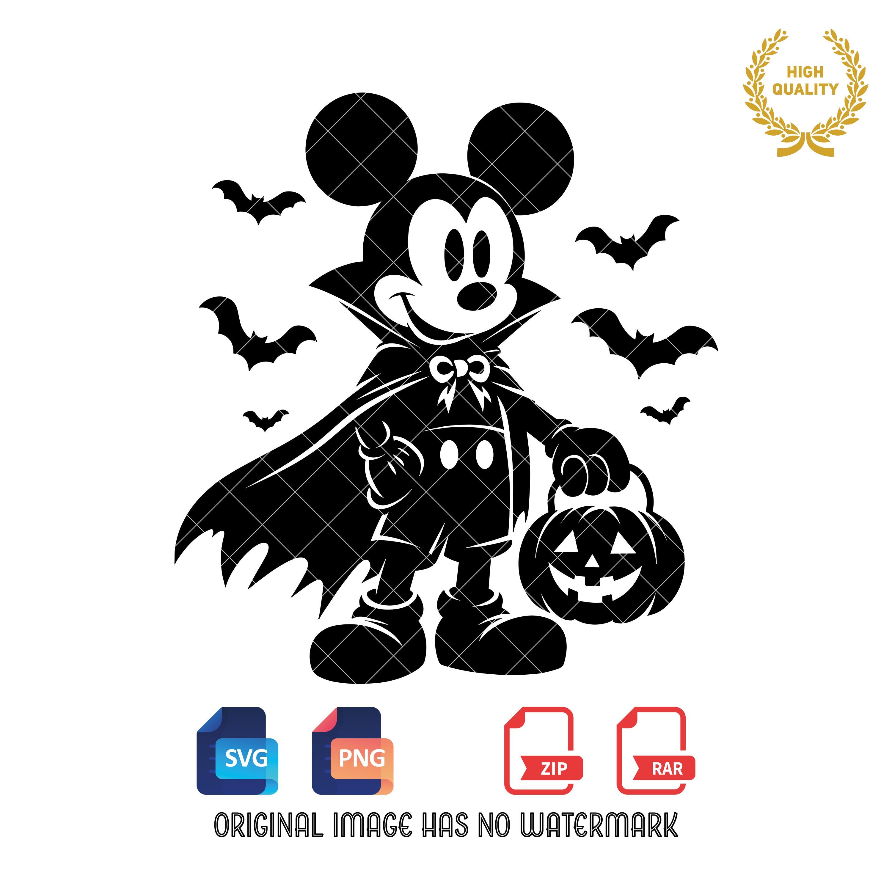 Mickey Mouse Halloween Vampire Clipart: SVG, PNG (digital