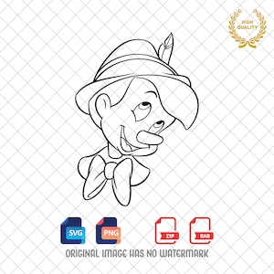 Pinocchio SVG & PNG Clipart: Digital Art Files (Digital Download)