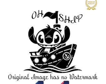 Stitch Oh Ship Svg Png: Vacation Clipart (Digital Download)