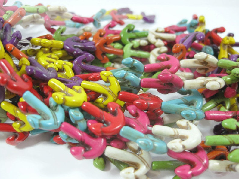 15mm Howlite Anchor Beads set of 8
