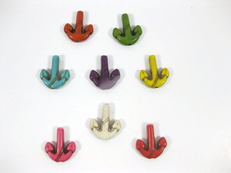 15mm Howlite Anchor Beads set of 8