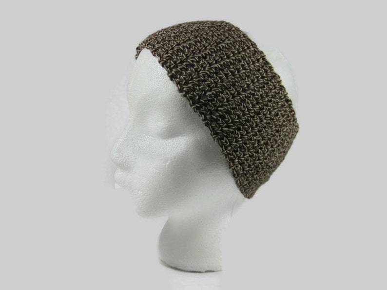 Brown and Cream Crochet Cotton Ear Warmer One Size Fits Most