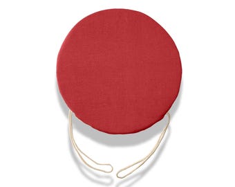 6 Almofadas redondas removíveis para cadeiras de cozinha, almofadas para cadeiras de sala de estar - Almofadas para cadeiras com cadarços feitas na Itália